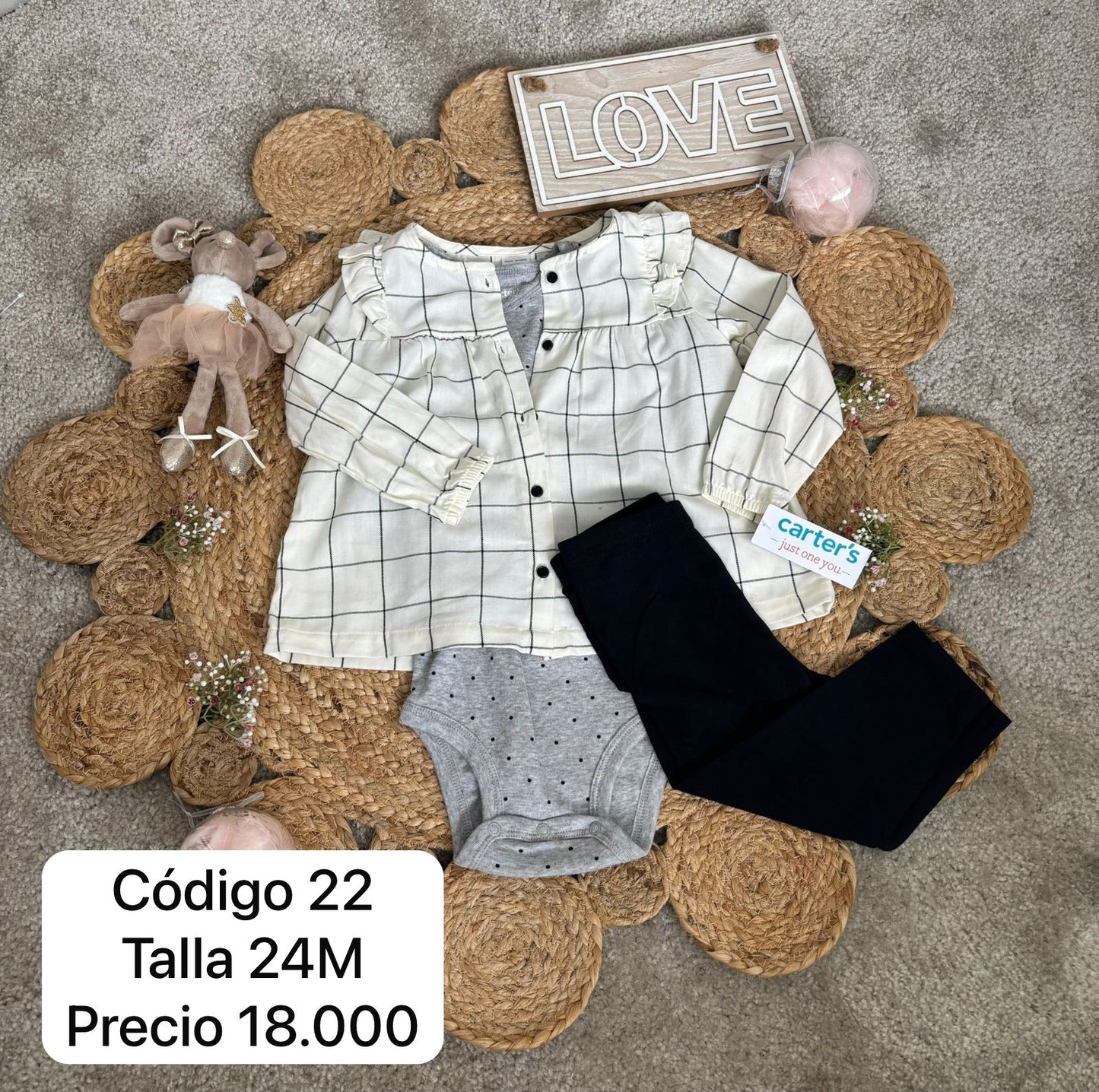 Conjunto 3 piezas B/W Body Gris