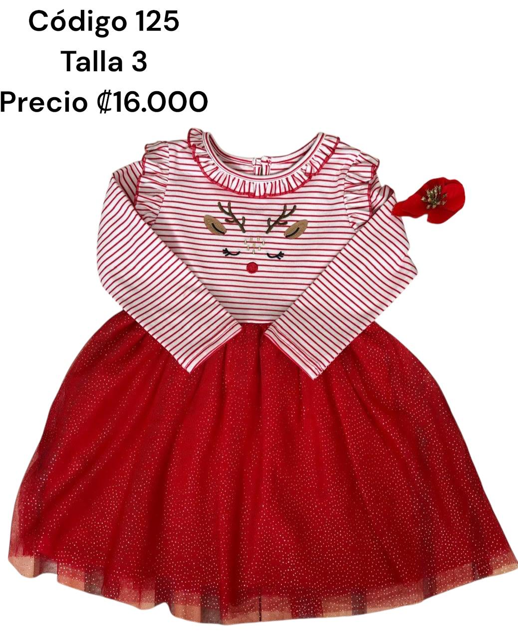 Vestido Navideño Rojo Carita Venado