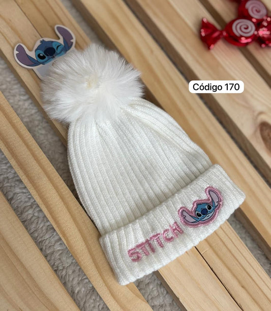 Gorro Blanco Stitch Bordado