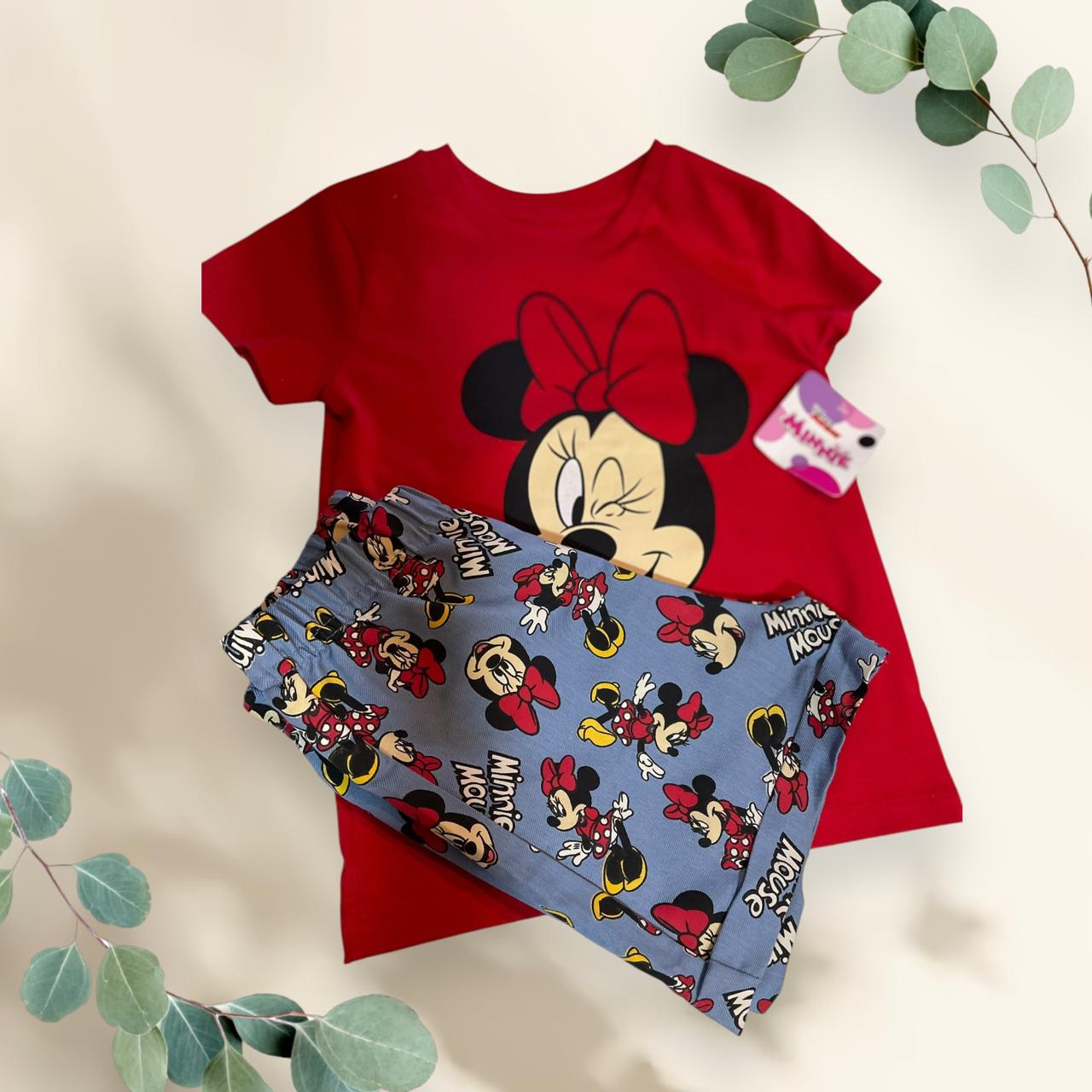 Set 2 Piezas Blusa y Short Minnie Rojo