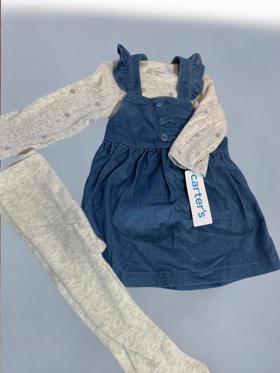 Vestido Corduroi, Panties y Blusa Carter´s